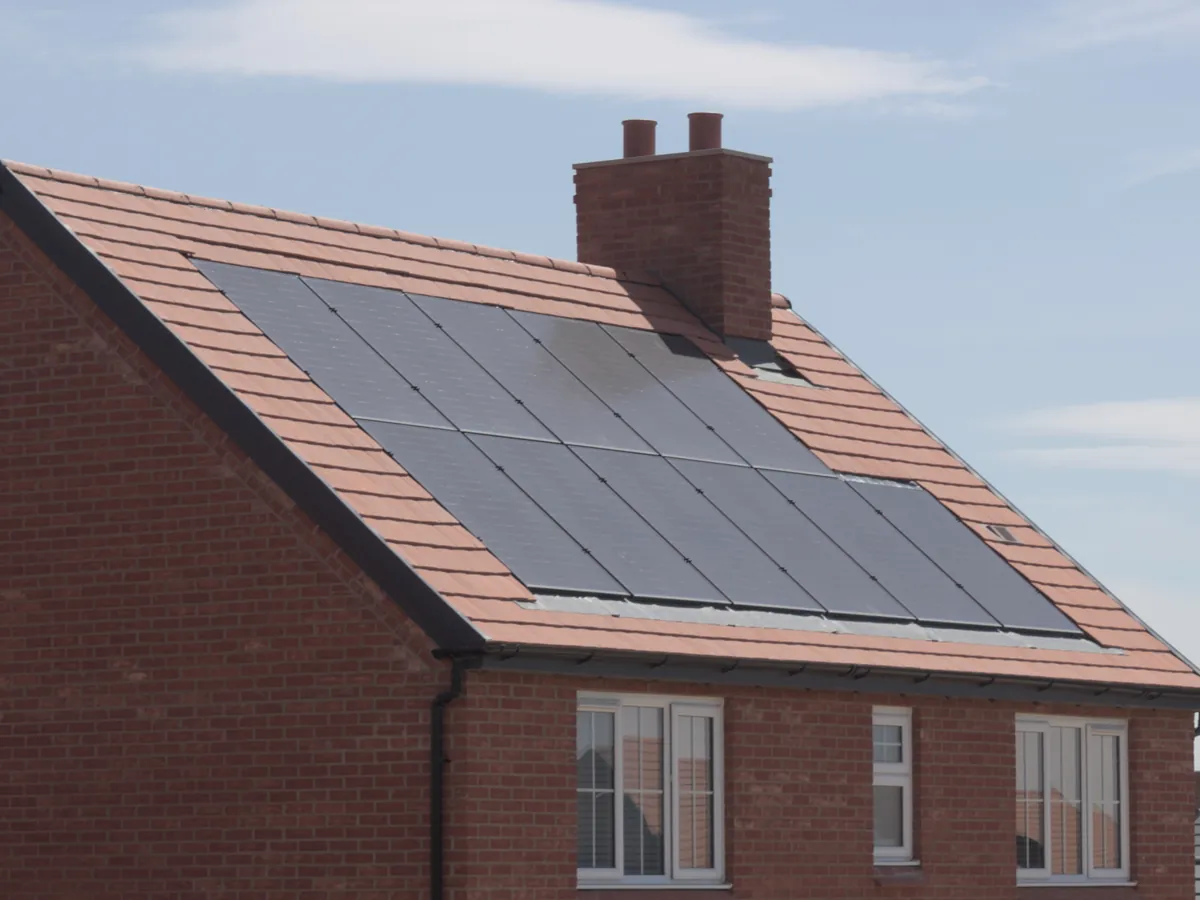 Rooftop solar panels on a home